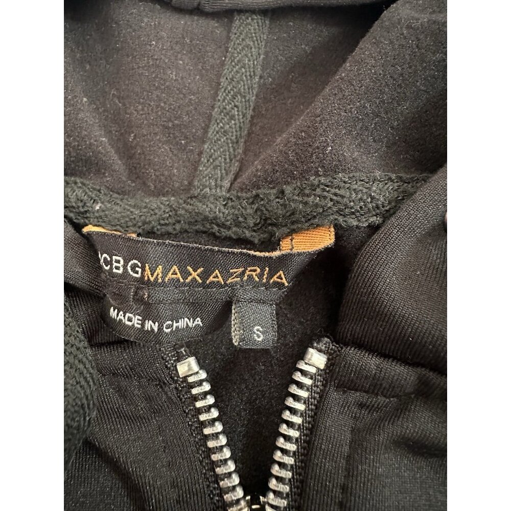 BCBG Maxazria Women's Size Small S Sweatshirt Full Zip Black Hoodie Long Sleeve - Picture 3 of 11